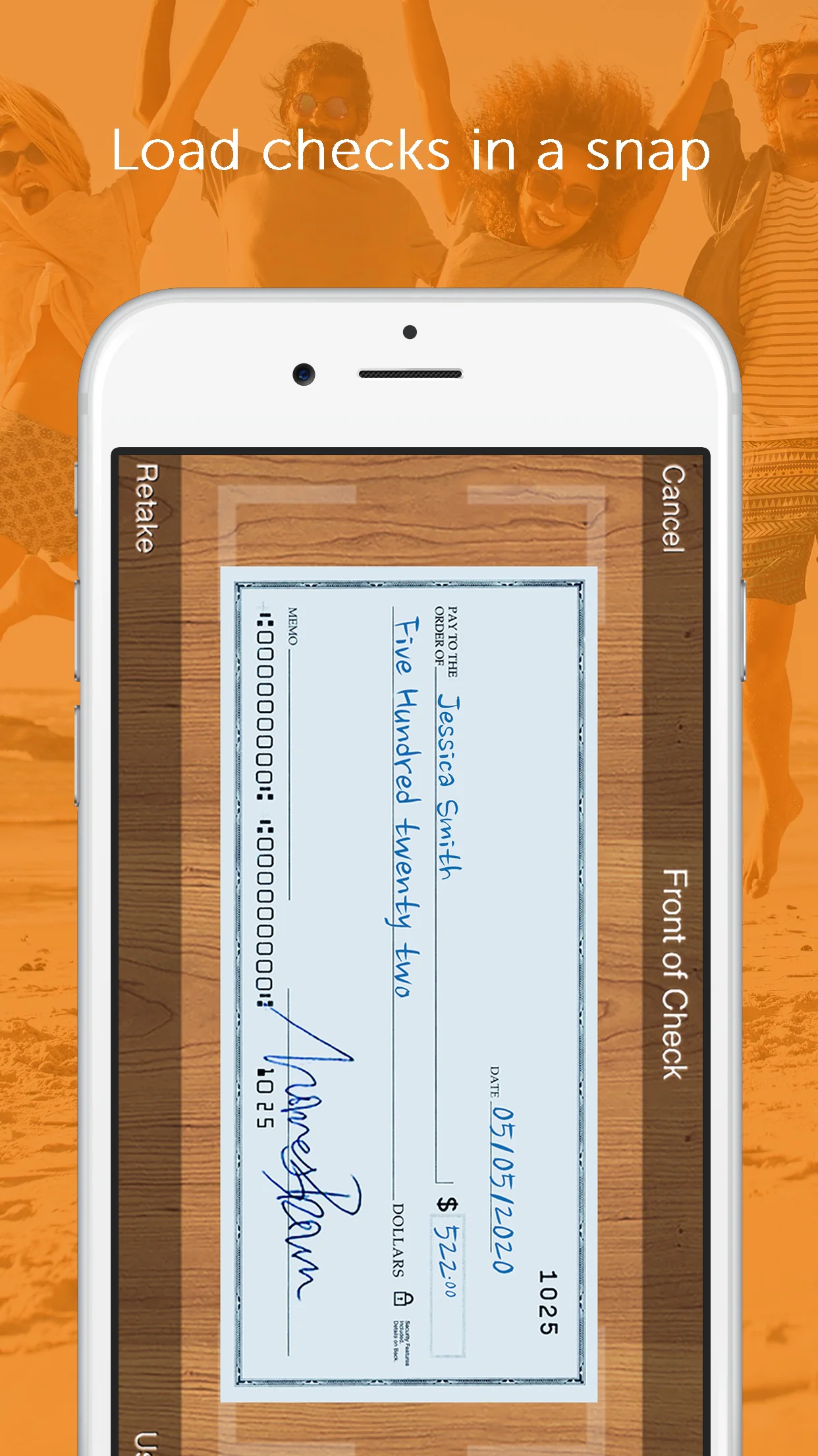 Trans@ct app: mobile check load