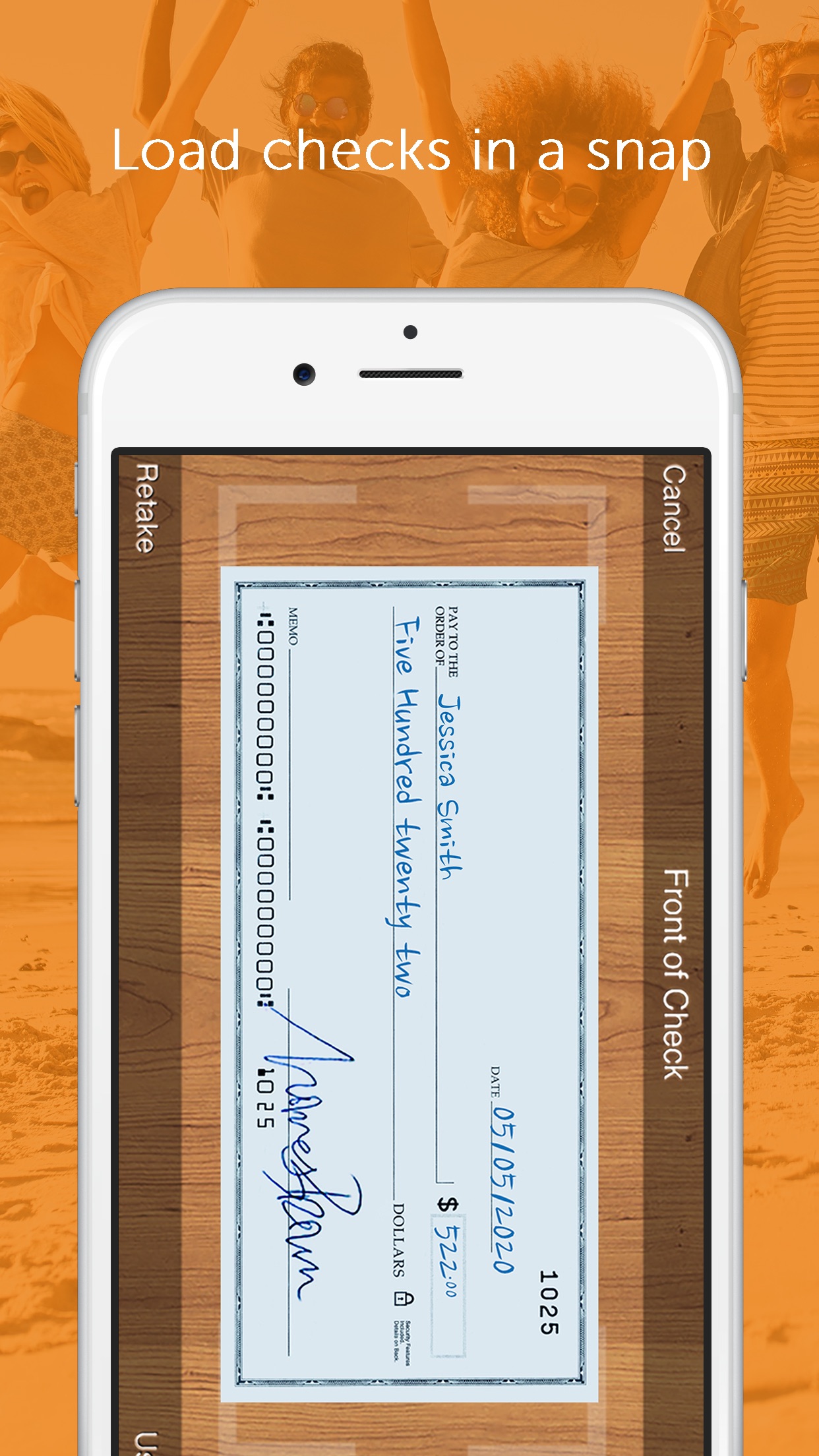 Trans@ct app: mobile check load