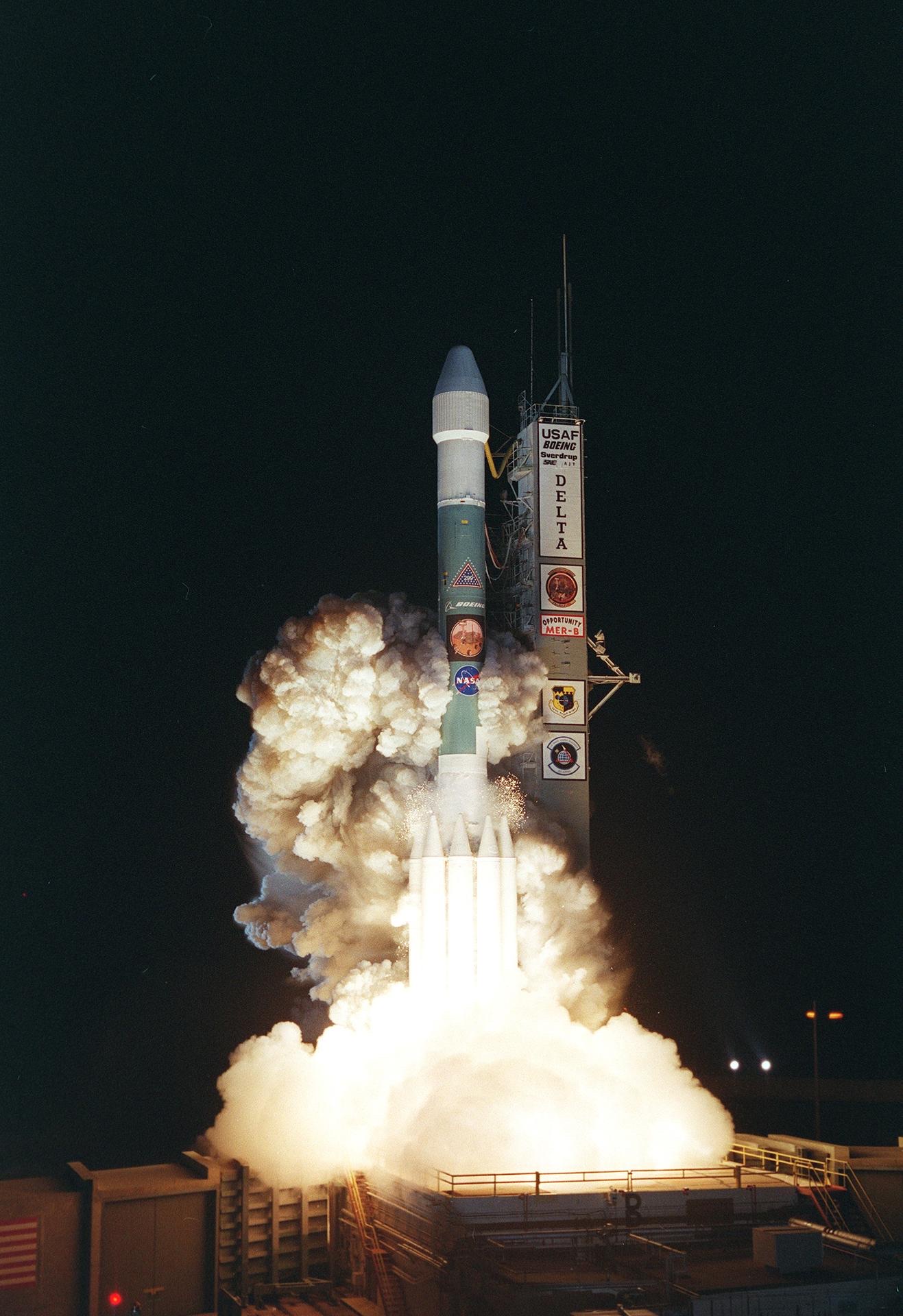 Delta II launch of the Mars Exploration Rover from Cape Canaveral, 2003 (NASA)