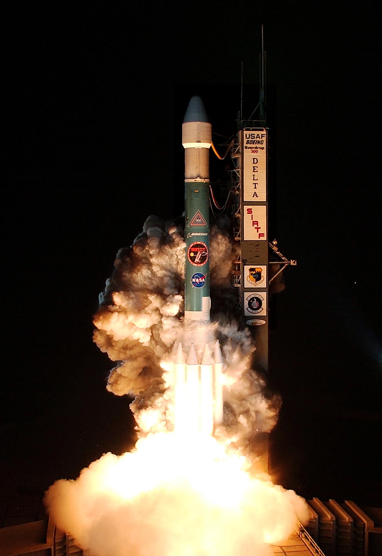 Delta II SIRTF liftoff from Cape Canaveral, 2003 (NASA)