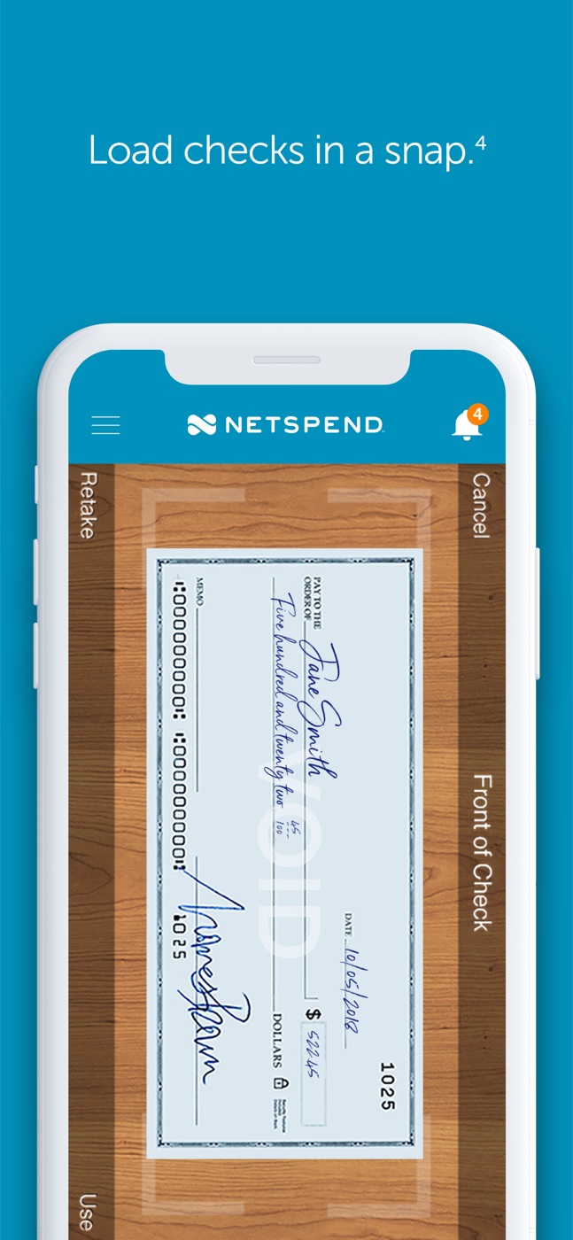 Netspend app: mobile check load