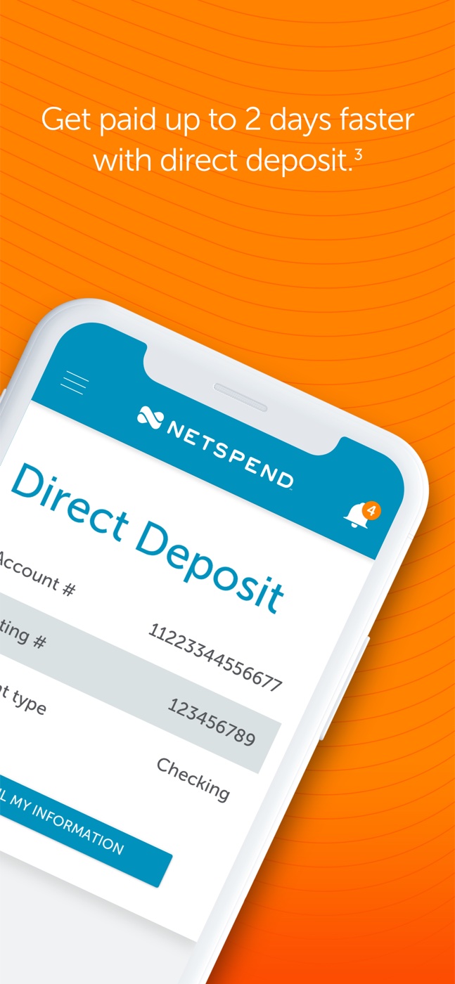 Netspend app: direct deposit, get paid up to 2 days faster