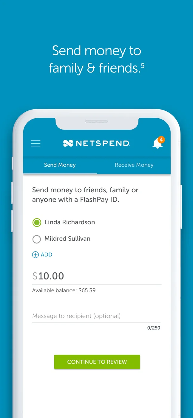 Netspend app: send money to family and friends