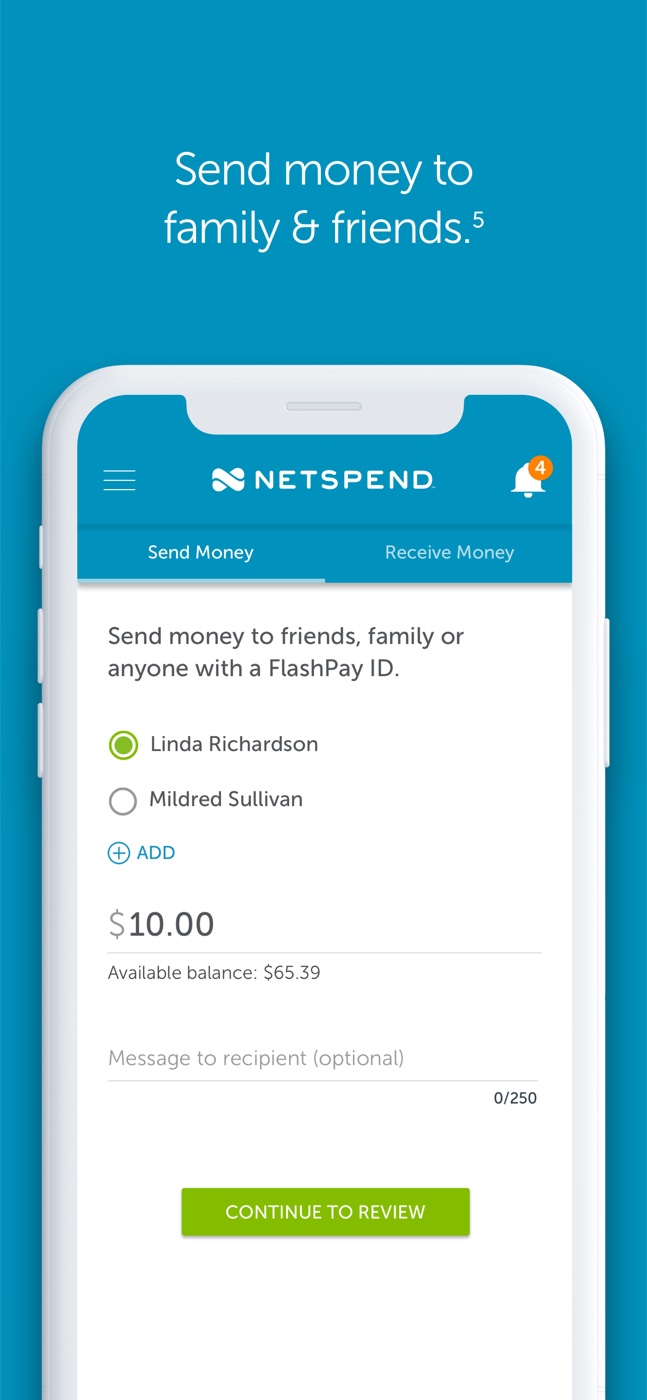 Netspend app: send money to family and friends