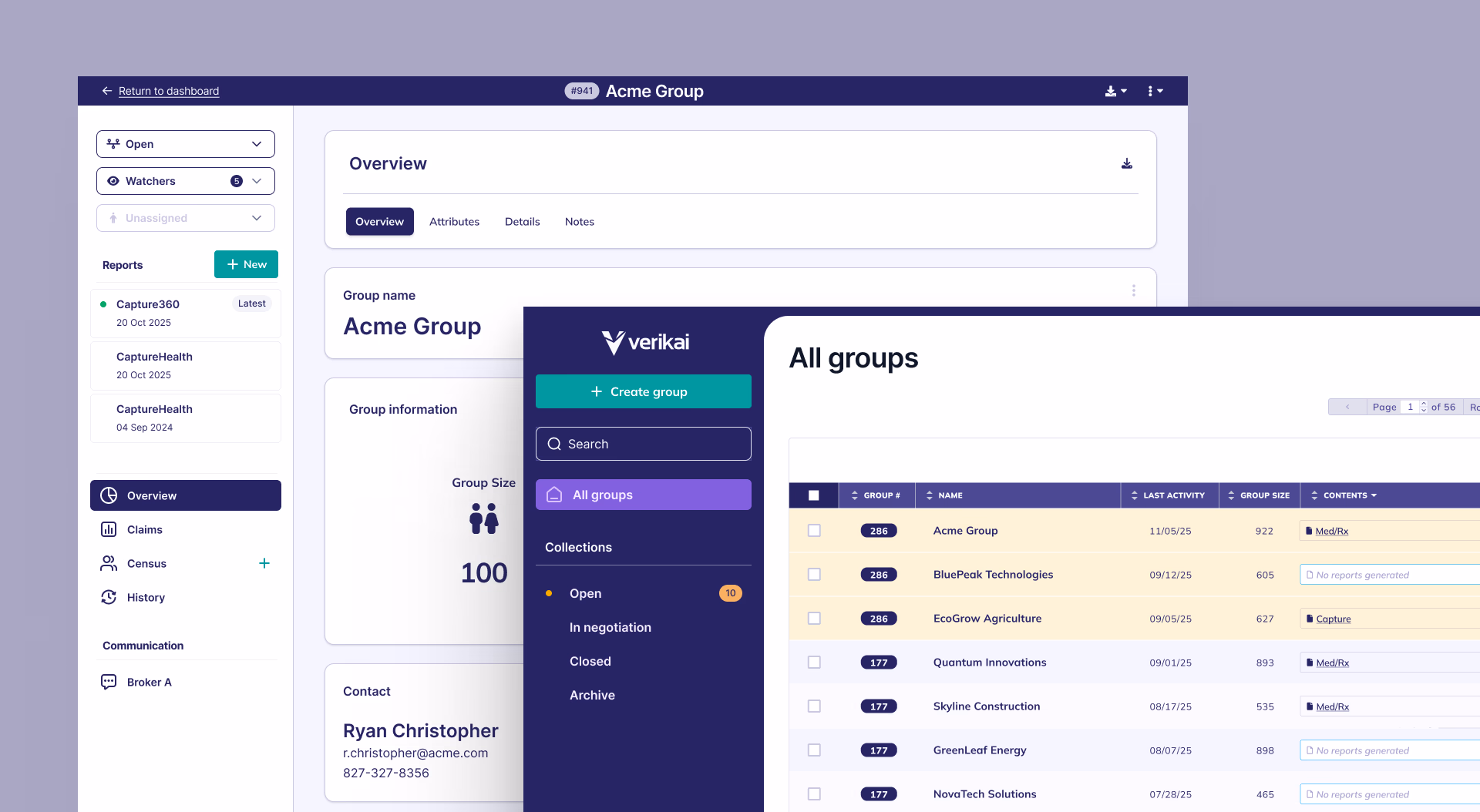Verikai platform dashboard overview