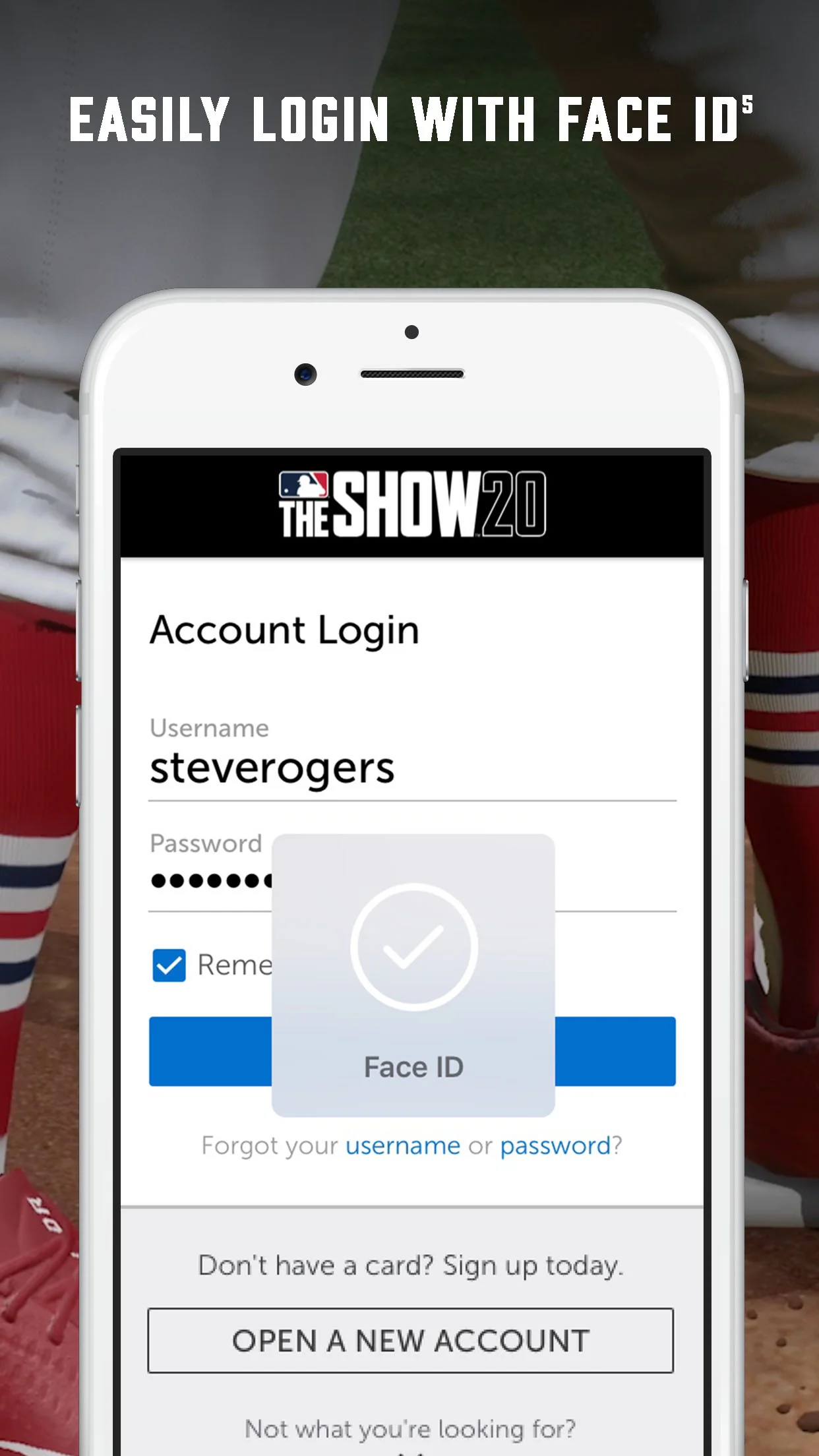 MLB The Show prepaid app: Face ID login